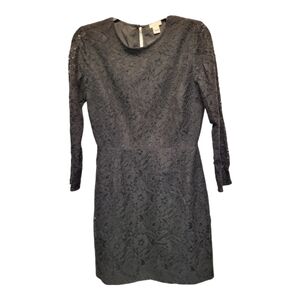 J. Crew Black Long Sleeve Lace Dress - Size 2